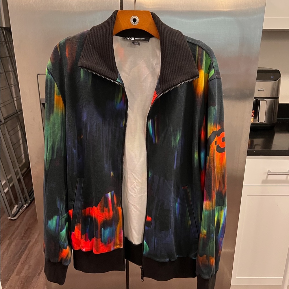 Y-3 Black Bomber Jacket with Varsity Style